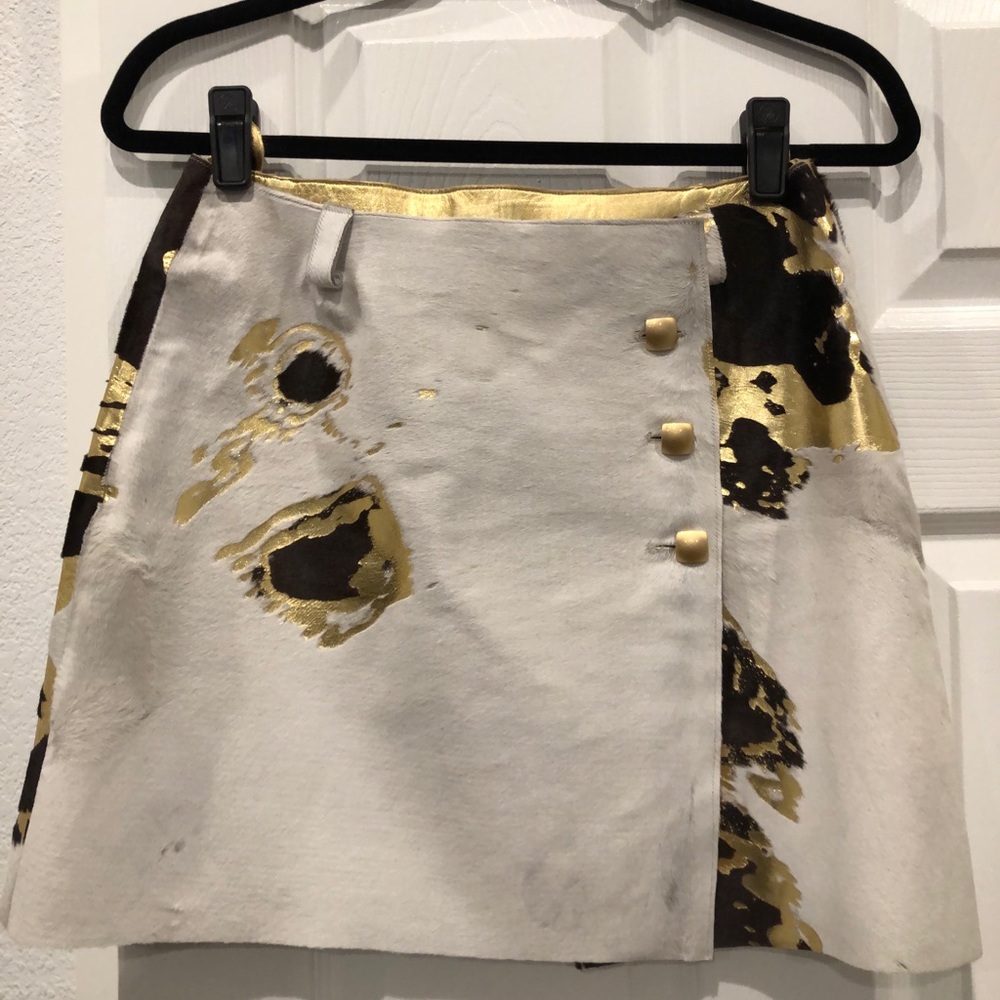 Vintage CHANEL calfskin wrap around mini skirt